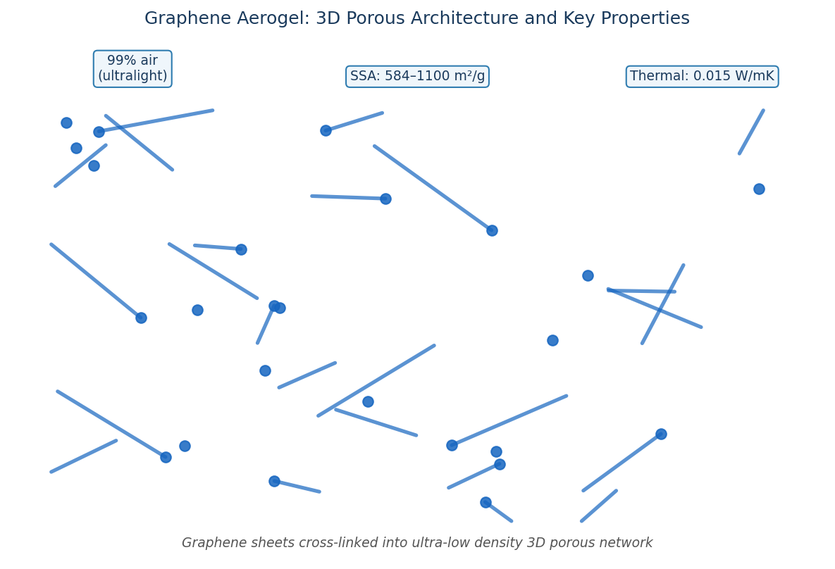 Graphene aerogel 3D porous network: ultra-low density, high surface area macrostructure