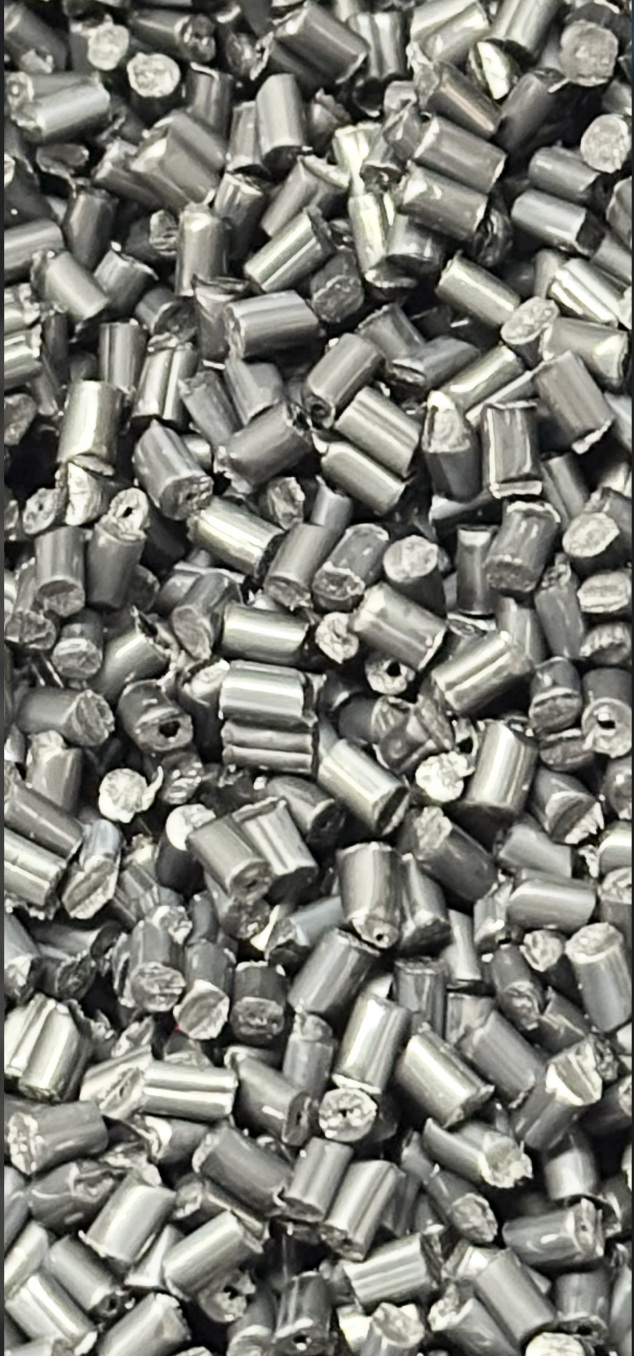 Bulk pellets of Flexiphene-PA 66 graphene nanocomposite at 1 wt% loading=